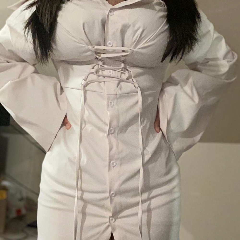 Body tight white dress from shein